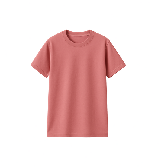 Rose Pink | Solid Crew Neck Men's T-Shirt