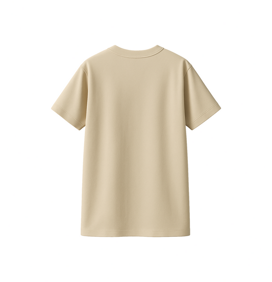 Biege | Solid Crew Neck Men's T-Shirt